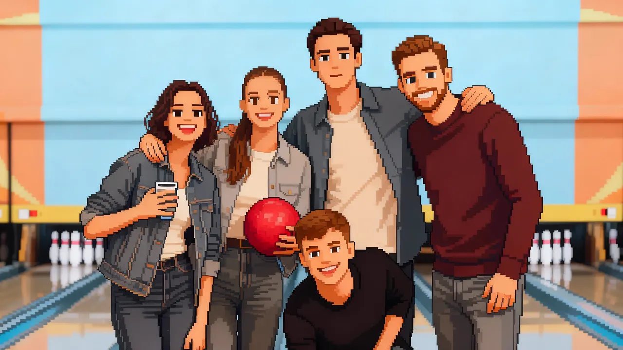Le même groupe en pixel art